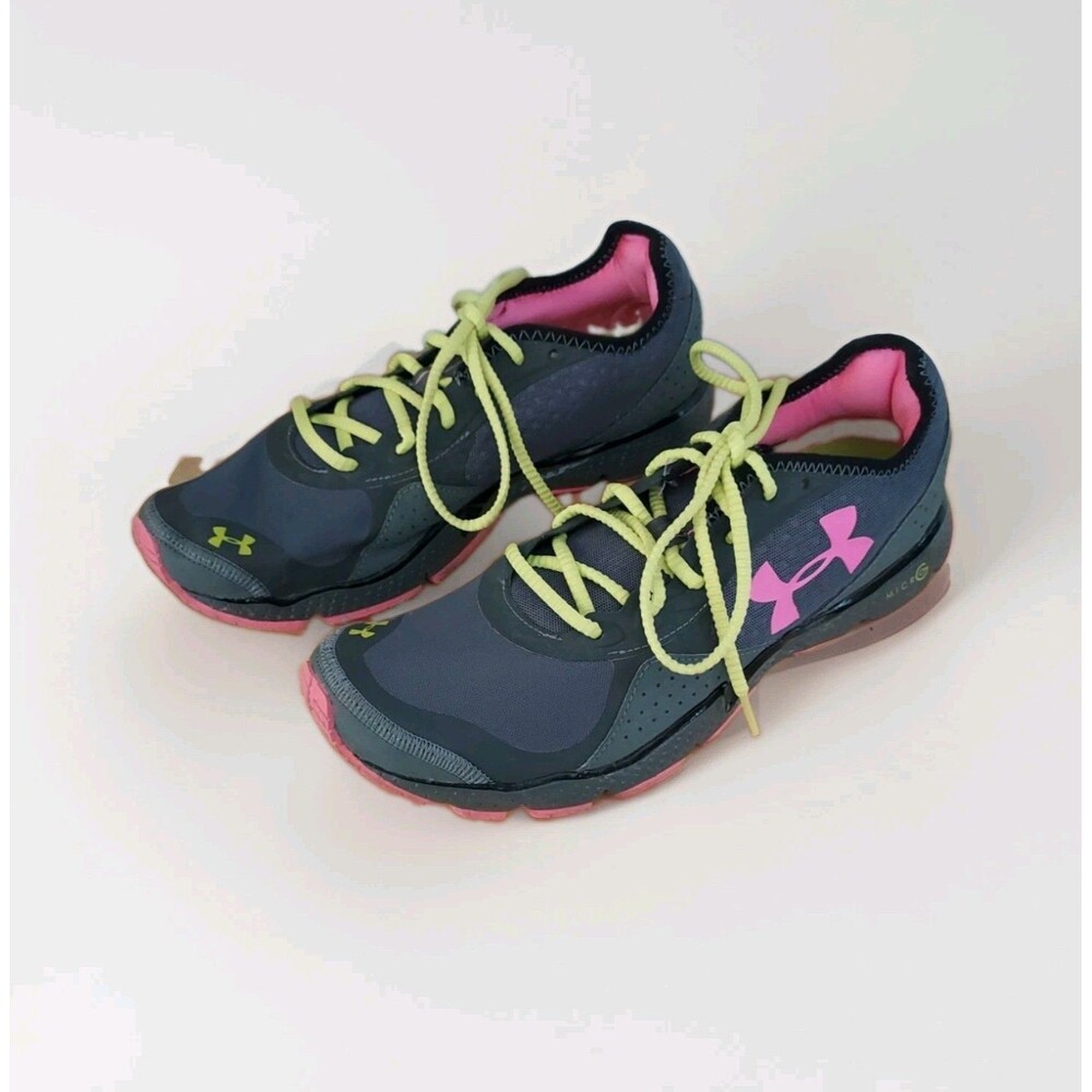 Under Armour Women's 4D Foam Sneakers 1235699-019 Gray/Pink/Yellow Size 11